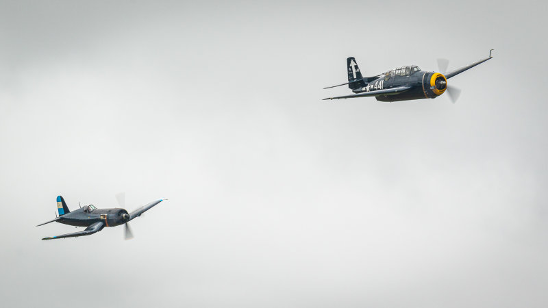 Chance Vought Corsair F4U-5N & TBM Avenger in Formation