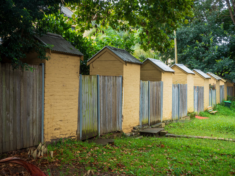 Outhouses All In A Row