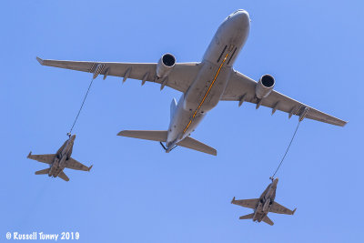 RAAF In Air Refueling KC-30 and 2 x F/A-18 Hornets
