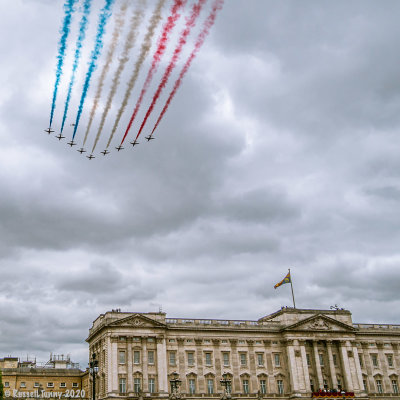 Red Arrows Over Buckingham Palace