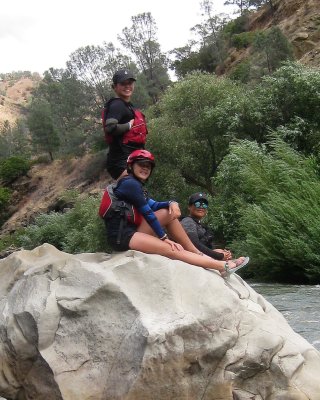 Deanna Murchison with Daughters Ella and Emma just Downstream of Mothers on Cache Creek