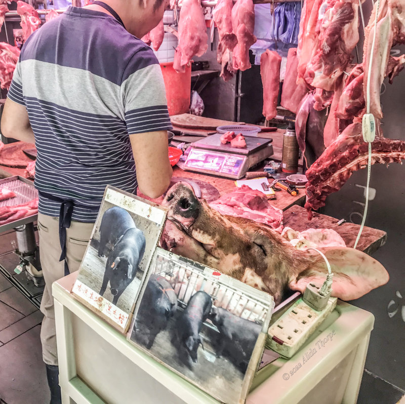 Hong Kong pork stall