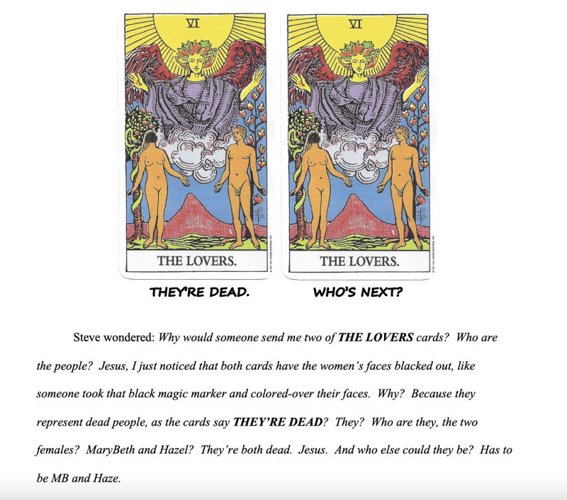Steve receives two LOVERS cards with their warnings