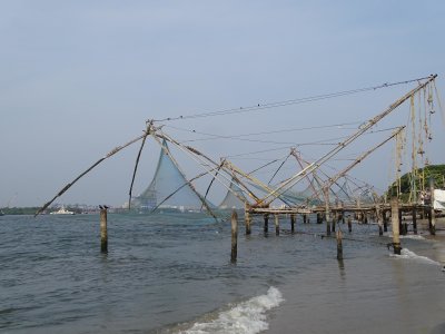 The famous Chinese style fishing boats of Cochi, India