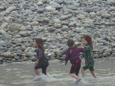 Afghan children frolicking in the river