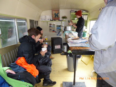Inside hot soup truck