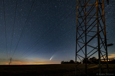 Komet Neowise von der Brcke im Eidinghuser Weg ber die Umgehungsstrae