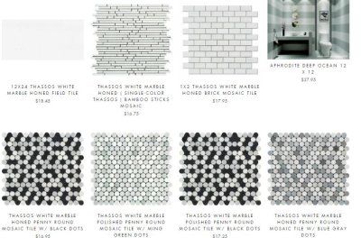 3X6 Thassos White Tile