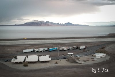 Rest area at the Bonneville Salt Flats, Utah