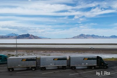 Rest area at the Bonneville Salt Flats, Utah