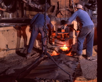Tapping the blast furnace
