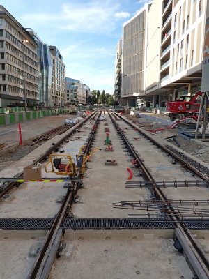 Laying track for the new street car system
