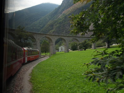 Entering the famous circular viaduct near Brusio