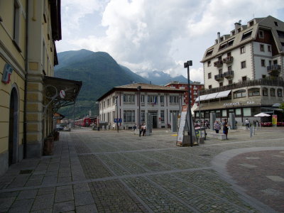 Square of the railway stations in Tirano