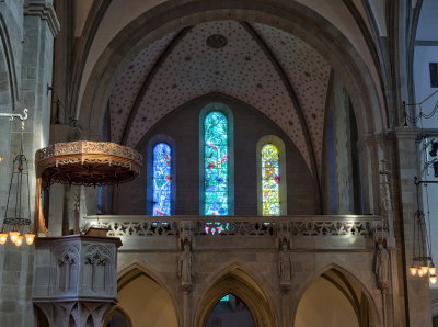 Stained glass windows by Marc Chagall in the Fraumnster