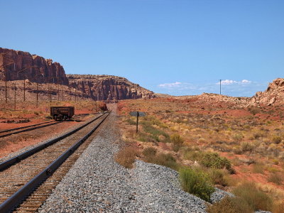 UP tracks along HWY 191 near crossing with road to Dead Horse Point