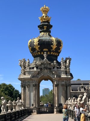 Zwinger Palace - The crown gate with the long galleries adjoining on both sides.