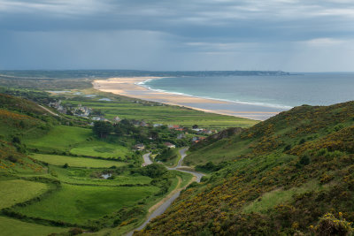 Vue sur Vauville et sa plage