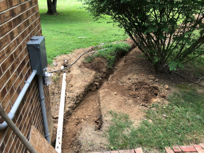 Transition from house wiring to underground.   