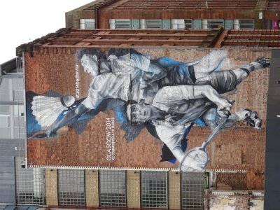 Badminton by Guido Van Helten, on Wilson Street