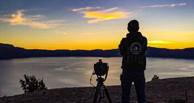 Pondering Crater Lake as I shoot the sunset and Milky Way rise