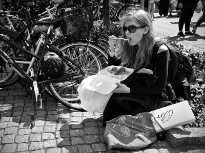 Lunch at the bike parking
