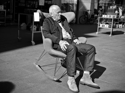 Rocking chair at the square