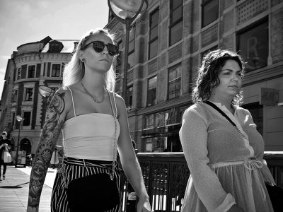 Shoppers on the bridge