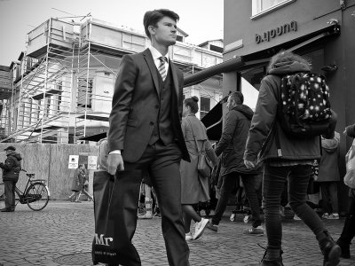 Well dressed saturday shopper