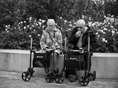 Two sitting on the edge