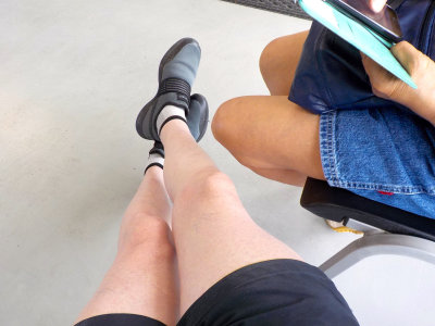 White legs, brown legs. 