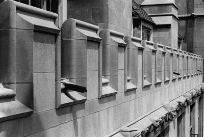 Crenellations - as seen from the window of the Harper Coffee lounge