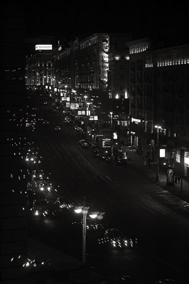 A cold Moscow night on Tverskaya Street