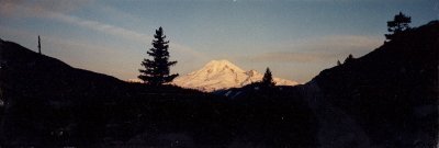 morning light on Mt Rainier from Highway 12 