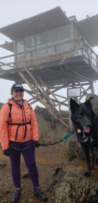 Bernadette at Red Top in the rain