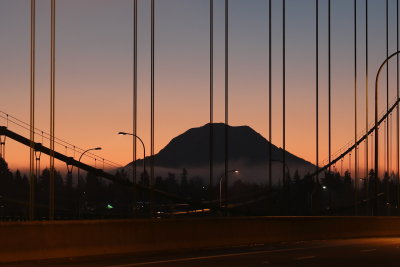 Mt. Rainier and the Tacoma Narrows Bridge - December 5, 2020