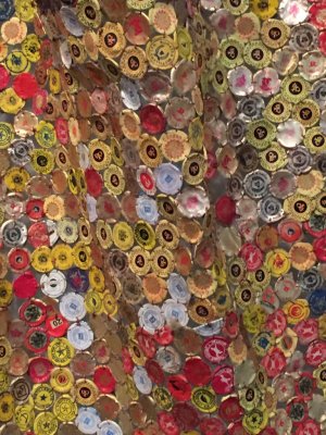 Anatsui's mural with bottle caps