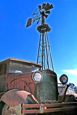 Truck and windmill #2, Bastrop, TX