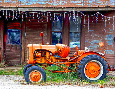 Old tractor, Old Dime Box, Texas 