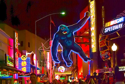 Gorilla and City Walk lights, Universal Studios 