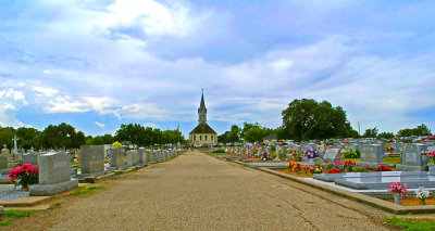 Cementary walk at St. Mary's, Praha, Tx 