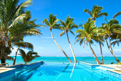 Swimming pool, Rarotonga, Cook Islands, South Pacific