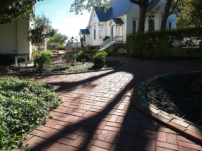  Long shadows, looking toward entrance