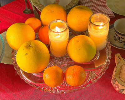  Grapefruit, tangerines and candles