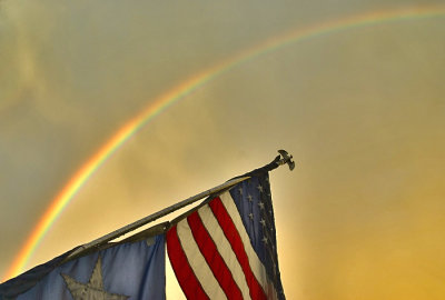 flag and rainbow