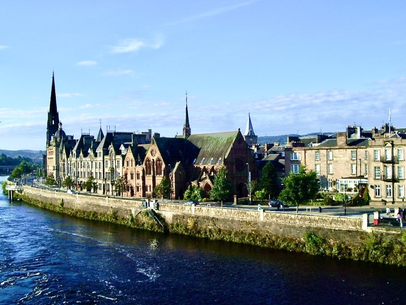 Perth city view across the River Tay