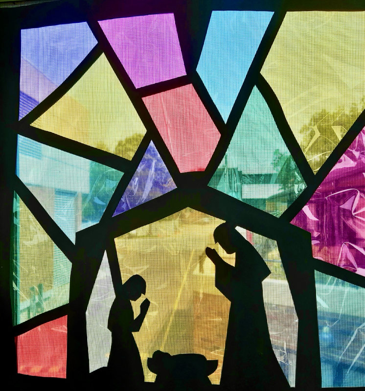 Cellophane stained glass, Aged Care Home, Melbourne 2019