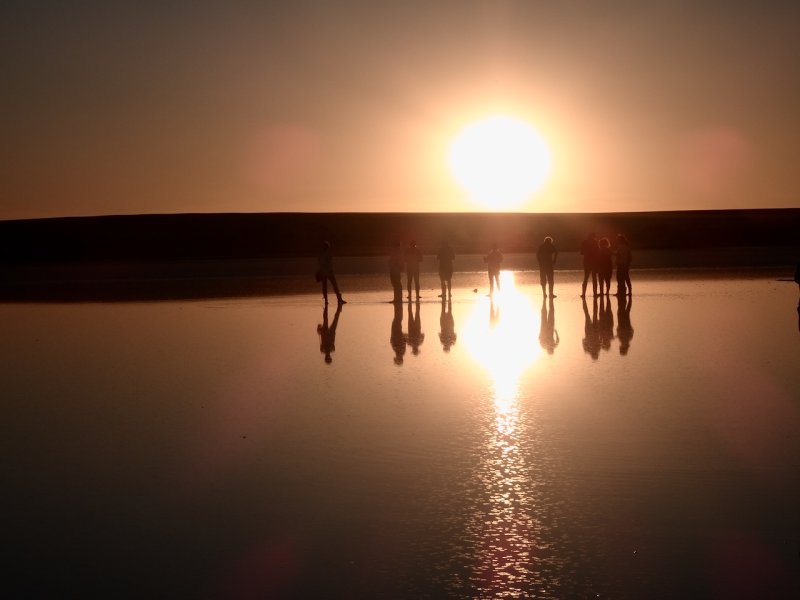 Lake Tyrrell, setting sun