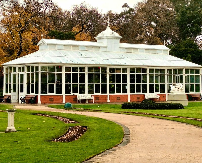 Glasshouse in the city gardens 