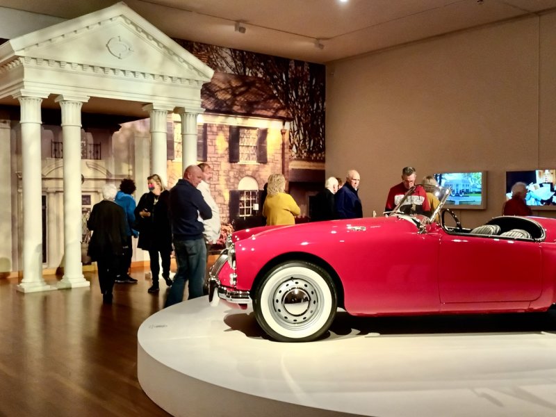 His first car outside a mock up Graceland